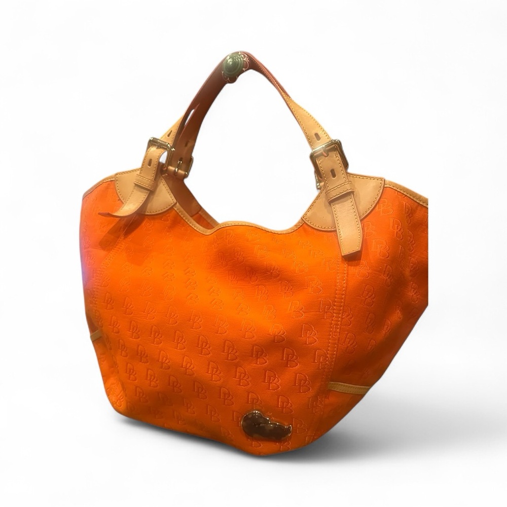 Dooney & Bourke Orange Shoulder Bag with Tan Accents